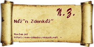 Nán Zdenkó névjegykártya